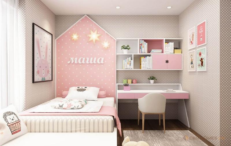 Góc học tập phong cách Bohemian với thảm họa tiết và gối tựa